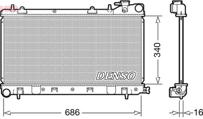 Радиатор, охлаждение двигателя DENSO DRM36017