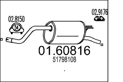 Глушитель выхлопных газов конечный MTS 01.60816