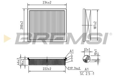 Воздушный фильтр BREMSI FA1389