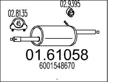 Глушитель выхлопных газов конечный MTS 01.61058