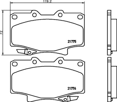 Комплект тормозных колодок, дисковый тормоз HELLA PAGID 8DB 355 016-871