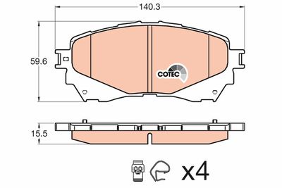 Bremžu uzliku kompl., Disku bremzes TRW GDB3580