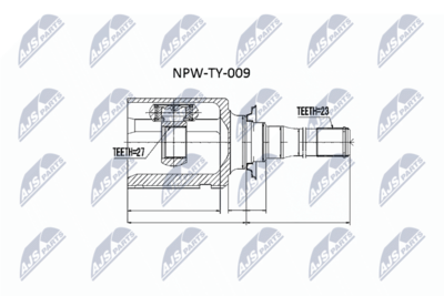 Šarnīru komplekts, Piedziņas vārpsta NTY NPW-TY-009