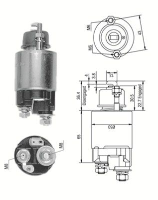 Тяговое реле, стартер MAGNETI MARELLI 940113050231
