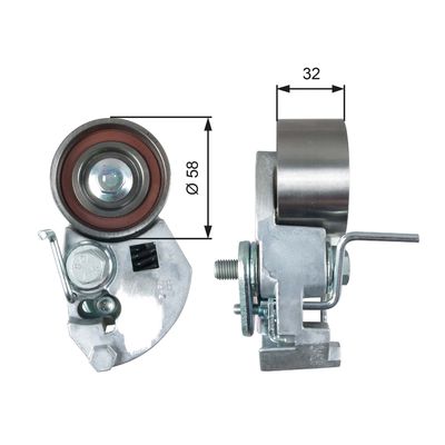 Натяжной ролик, ремень ГРМ GATES T43133