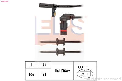 Датчик, частота вращения колеса EPS 1.960.190