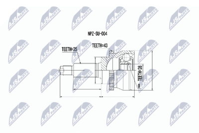 Шарнирный комплект, приводной вал NTY NPZ-SU-004