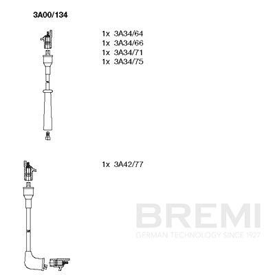 Augstsprieguma vadu komplekts BREMI 3A00/134