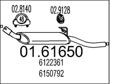 Глушитель выхлопных газов конечный MTS 01.61650