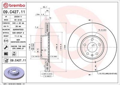 Bremžu diski BREMBO 09.C427.11