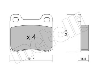 Bremžu uzliku kompl., Disku bremzes METELLI 22-0092-1