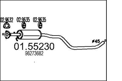 Средний глушитель выхлопных газов MTS 01.55230