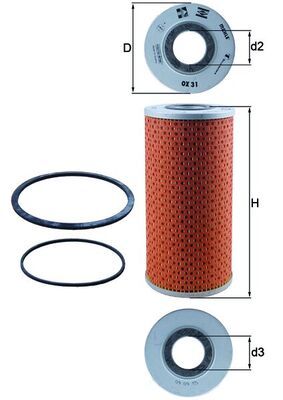 Eļļas filtrs MAHLE OX 31D