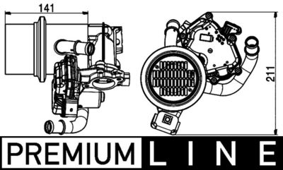 Радиатор, рециркуляция ОГ MAHLE CE 15 000P