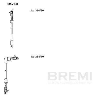Augstsprieguma vadu komplekts BREMI 300/188