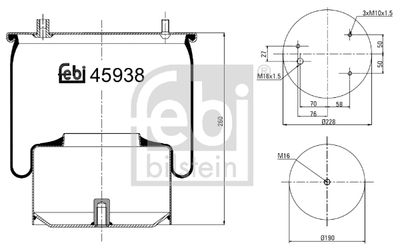 Pneimoatsperes spilvens, Pneimopiekare FEBI BILSTEIN 45938