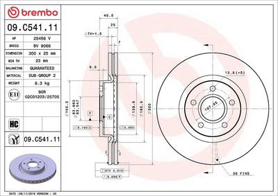 Тормозной диск BREMBO 09.C541.11