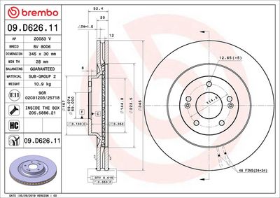 Bremžu diski BREMBO 09.D626.11