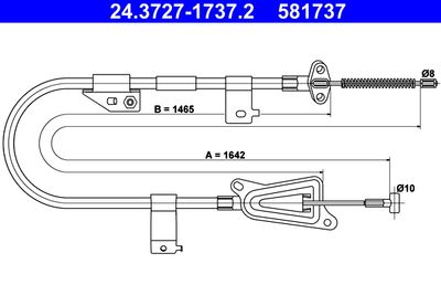 Тросик, cтояночный тормоз ATE 24.3727-1737.2