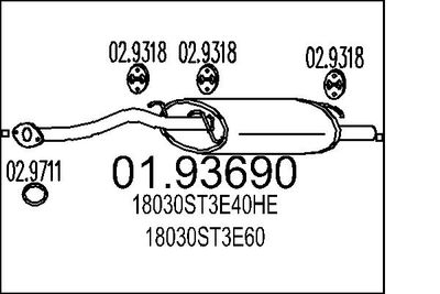 Глушитель выхлопных газов конечный MTS 01.93690