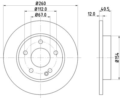 HELLA PAGID 8DD355105971 Bremžu diski