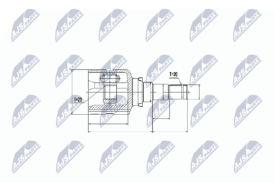 Шарнирный комплект, приводной вал NTY NPW-TY-070