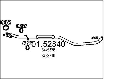 Средний глушитель выхлопных газов MTS 01.52840