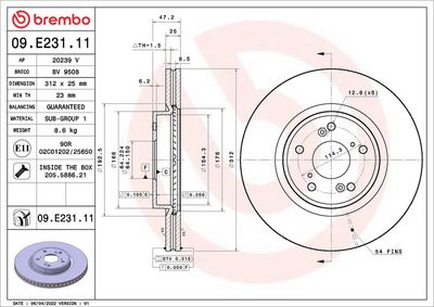 Bremžu diski BREMBO 09.E231.11