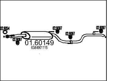 Глушитель выхлопных газов конечный MTS 01.60149