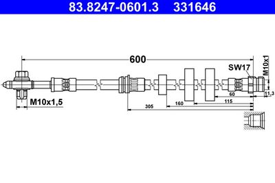 Bremžu šļūtene ATE 83.8247-0601.3