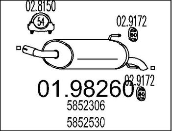 Глушитель выхлопных газов конечный MTS 01.98260