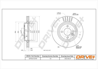 Тормозной диск Dr!ve+ DP1010.11.0791