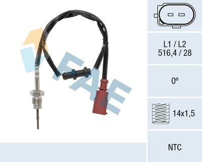 Датчик, температура выхлопных газов FAE 68632