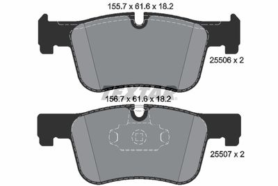 Комплект тормозных колодок, дисковый тормоз TEXTAR 2550601
