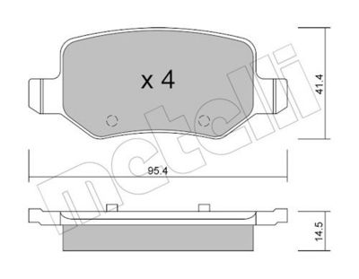Bremžu uzliku kompl., Disku bremzes METELLI 22-0565-0
