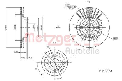 Тормозной диск METZGER 6110373