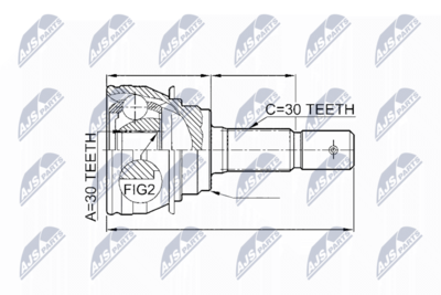 Šarnīru komplekts, Piedziņas vārpsta NTY NPZ-TY-020