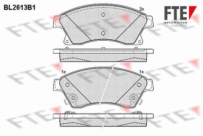 Bremžu uzliku kompl., Disku bremzes FTE BL2613B1