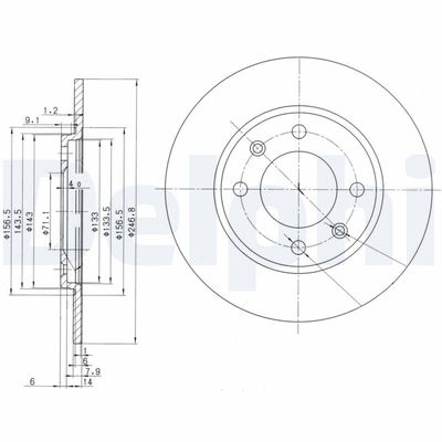 Тормозной диск DELPHI BG2445