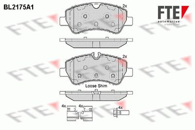 Bremžu uzliku kompl., Disku bremzes FTE 9010693