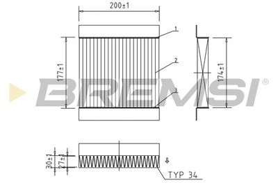 Filtrs, Salona telpas gaiss BREMSI FC0167A