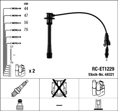 Augstsprieguma vadu komplekts NGK 44321