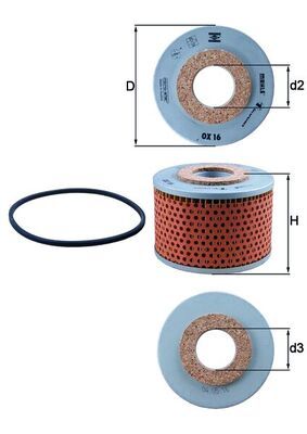 Eļļas filtrs MAHLE OX 16D