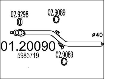 Труба выхлопного газа MTS 01.20090