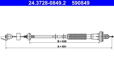 Трос, управление сцеплением ATE 24372808492