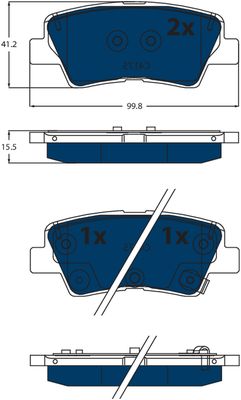 Bremžu uzliku kompl., Disku bremzes TRW GDB2531BTE