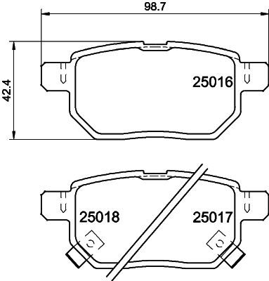 HELLA PAGID 8DB355014991 Bremžu uzliku kompl