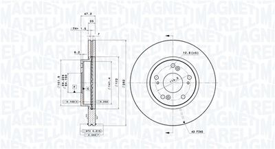 Тормозной диск MAGNETI MARELLI 360406072301