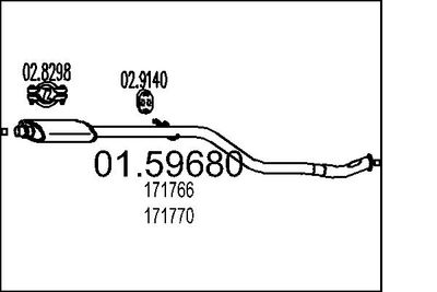 Vidējais izpl. gāzu trokšņa slāpētājs MTS 01.59680