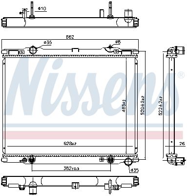 Радиатор, охлаждение двигателя NISSENS 66773